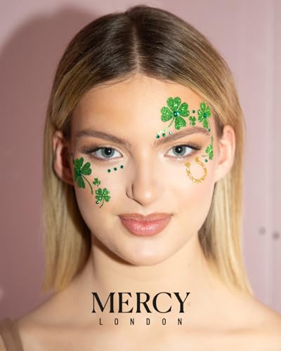 Mercy London Green Clover Face Jewels Stick On