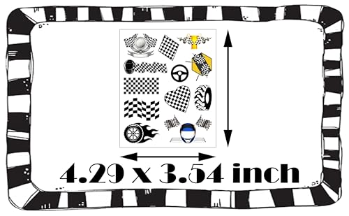 320 Racing Car Flag Temporary Tattoos - 30 Sheets