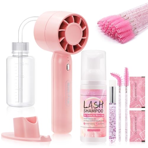 Pretty Memory Lash Shampoo Kit with Fan - Gentle Eyelash Cleaner & Extension Safe