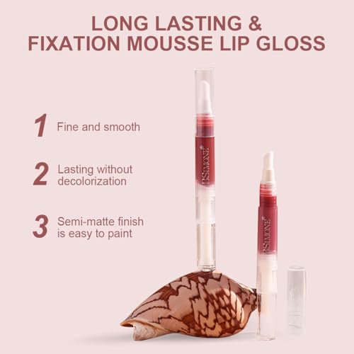 Non-Sticky Mousse Lip Gloss - Semi-Matte, Waterproof & Long-Lasting