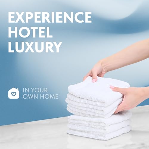 White Classic Cotton Washcloths 13x13 Inch 12 Pack