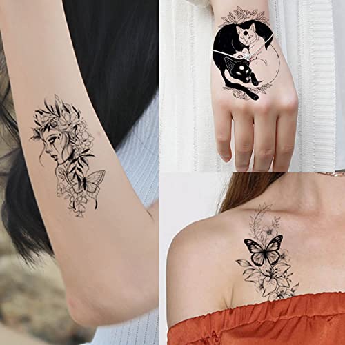 GLARYYEARS 48-Pack Waterproof Temporary Tattoos - 5-7 Day Wear