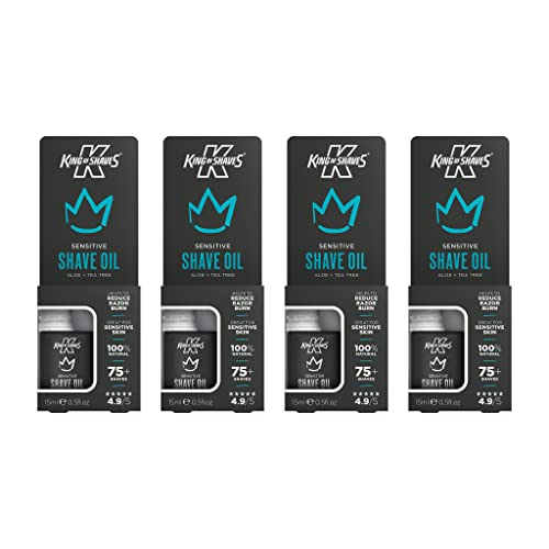 King Of Shaves Sensitive Shaving Oil, Shaving Oil For Men, QUAD PACK 0.51 fl oz