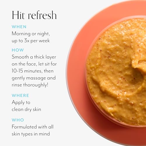 Bliss Pumpkin Powerhouse & Resurfacing Enzyme Mask - 10% AHA Pumpkin Blend with Prebiotics and Hyaluronic Acid for Smooth, Glowing Skin - Vegan, Clean, Cruelty-Free (1.7 Oz)