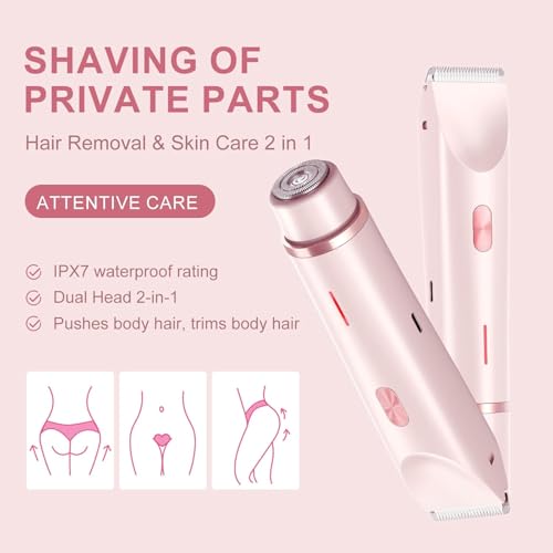 2-in-1 Bikini Shaver & Trimmer for Women - Waterproof & Cordless