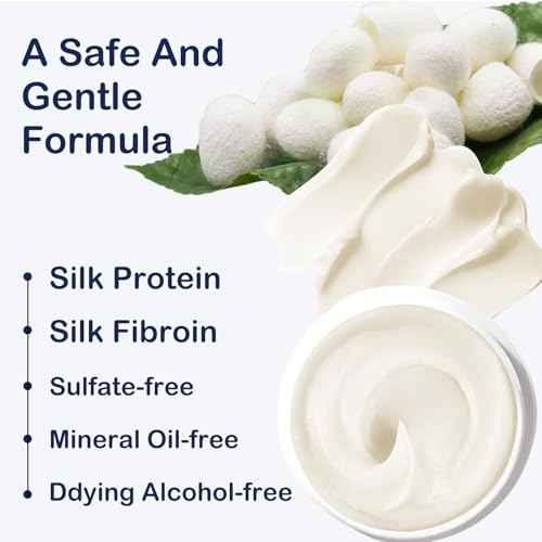 Protein Hair Treatment, Hair Protein, Nourishing + Strengthening + Hydrating Hair Mask For Curly Dry Damaged Bleached Split End Hair, Silk Protein & Sericin, Soft Fragrance, 500ml