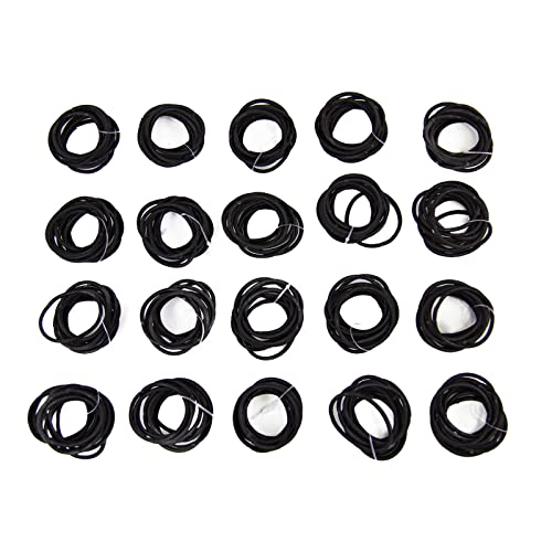 Marcoido 200Pcs Women's Girls Hair Ties, Black No-Metal Elastic Hair Ties Ponytail Holders 3mm For Fine To Medium Hair, No Damage Hair Accessiores…