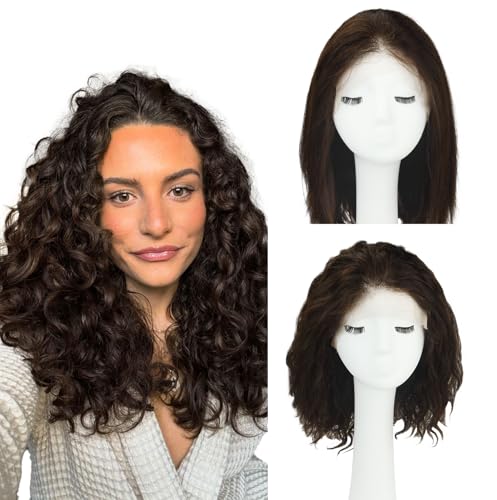 WORLDSTAR 13x4 Lace Front Human Hair Wig Brown 14"