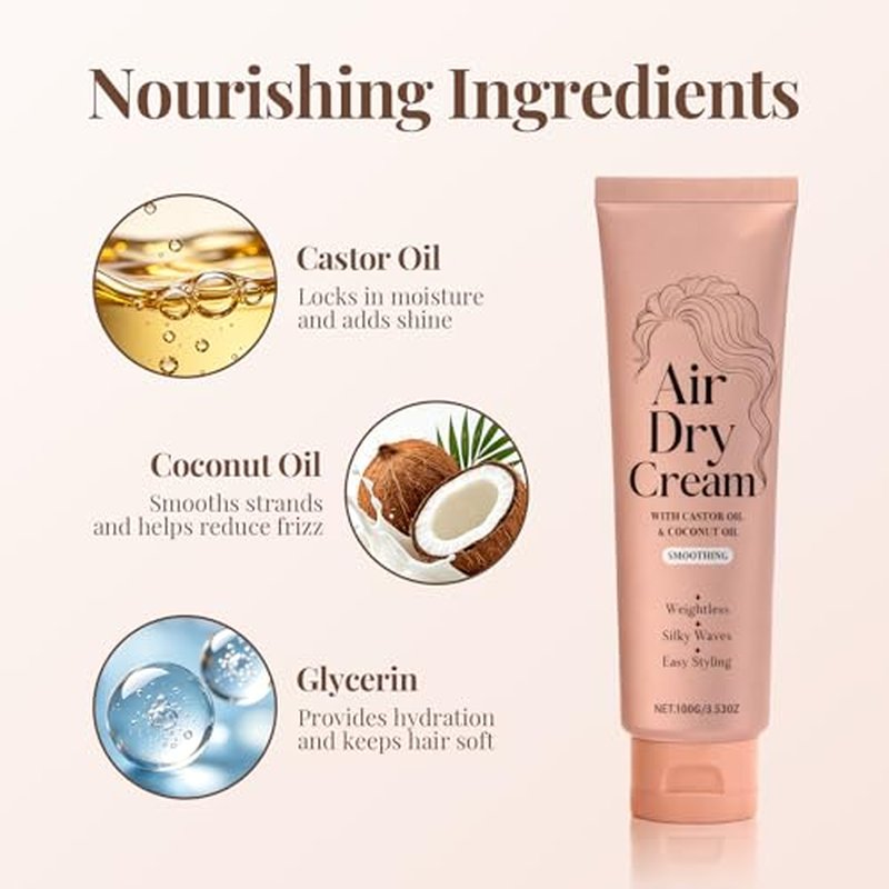VORVITA Air Dry Cream for Hair - Frizz Control & Natural Texture