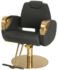 Venus Gold Salon Chair - Reclining Styling Chair with Adjustable Headrest