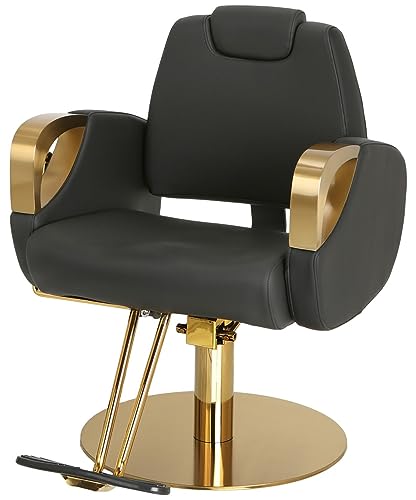 Venus Gold Salon Chair - Reclining Styling Chair with Adjustable Headrest
