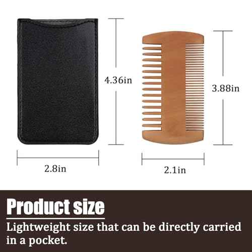 Men's Beard Brush Kit with Pearwood Comb and Boar Bristle Beard Brush, Beard Grooming Tools for Home and Barbershop