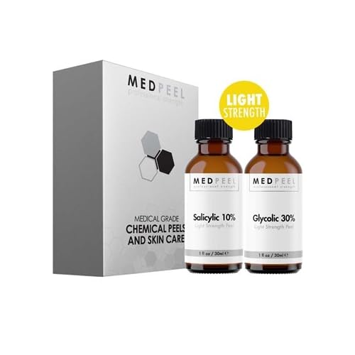 MedPeel Glycolic Acid Peel - Light Strength Chemical Peel Set - with Alpha & Beta Hydroxy Acid Face Peel for all Skin Tones - 10% Salicylic 30ml/1fl oz, 30% Glycolic