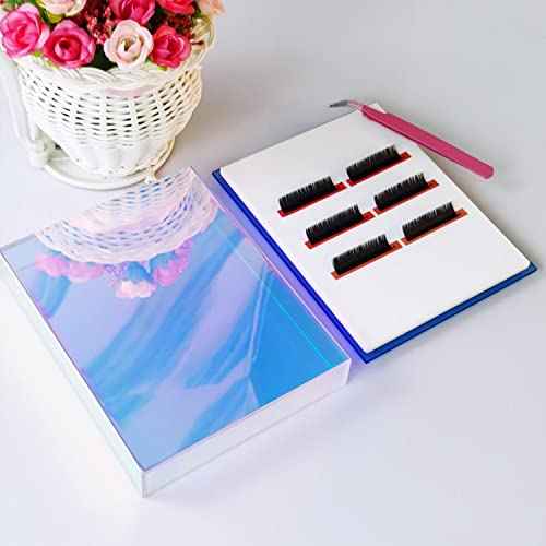 Eyelash Grafting Pallet with Cover, Dust-proof Acrylic Lash Tile holder, Dazzling Eyelash Extensions Storage Gasket Pads for Beauty Artist Salon (Dazzling L)