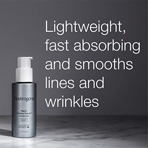 Neutrogena Rapid Wrinkle Repair Face & Neck Night Moisturizer Retinol Cream, 1 fl. oz & Rapid Wrinkle Repair Under-Eye Cream with Retinol, 0.5 fl. oz
