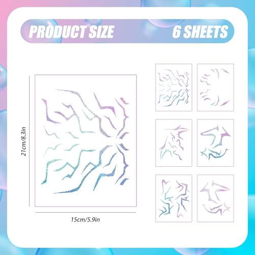 Purple Temporary Tattoos - 6 Sheets Waterproof Body Art