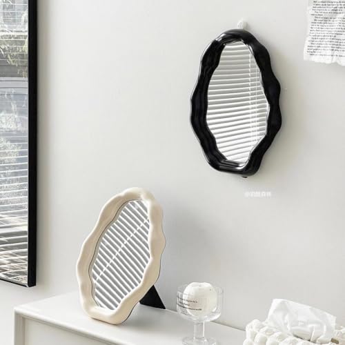 Cloud Makeup Mirror with Adjustable Stand - White