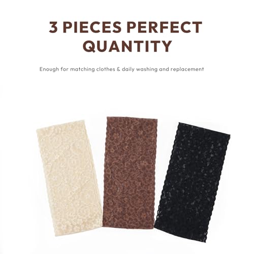 Aranya Dense Floral Lace Headbands 3-Pack - Classic Soft Breathable Hair Accessories