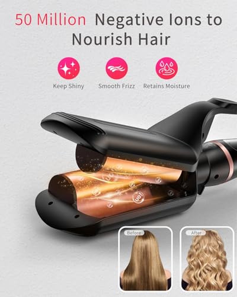 5-in-1 Curling Iron Wand Set with 4 Ceramic Barrels & Crimper