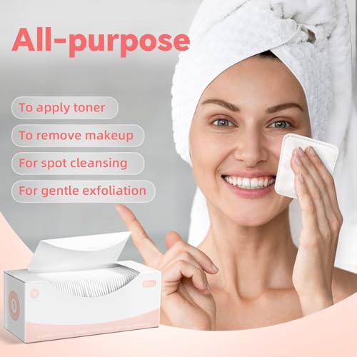 ICOTLE Square Cotton Pads for Skincare & Makeup Removal - 60 Count