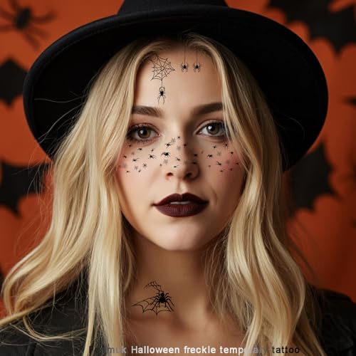 Halloween Face Tattoos 11 Pack Freckles & Bats