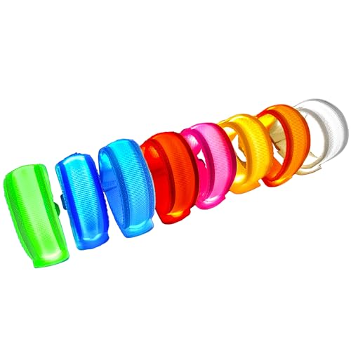 KIRALUMI 8 Pack LED Light Up Bracelets - Multicolor 7 Solid + 1 Multicolor Bands, 3 Modes