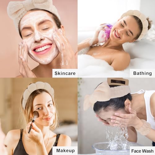 Canitor Spa Headband Wristband Set with Hair Clips