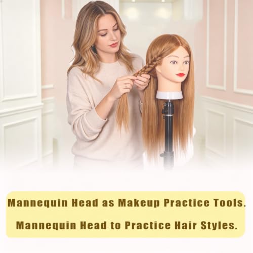 Mannequin Head 28" Golden Blonde Hair 80% Human Hair Styling