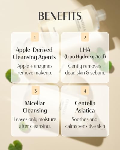dr.pepti Centella Micellar Cleansing Water - Low-pH Makeup Remover, 13.5 fl oz