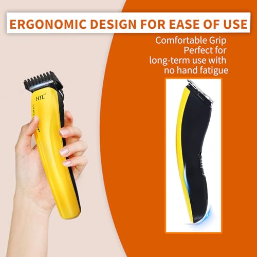 HTC Hair Clippers for Men, All-in-One Electric Razor and Beard Trimmer, Cordless, Quick Charging, User-Friendly(Yellow)