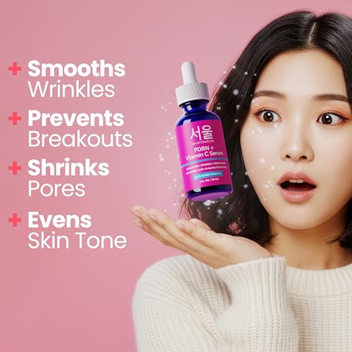 SeoulCeuticals PDRN Serum Salmon DNA Vitamin C Serum ? Korean Skincare Anti Aging PDNR Skin Repair Booster ? K Beauty PDRM Skin Care for Face 1oz (Pack of 2)