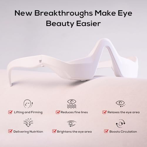 Under Eye Red Light Therapy Glasses - LED Eye Massager for Dark Circles, Puffiness, Wrinkles & Eye Strain Relief | Under Eye Red Light Therapy Device
