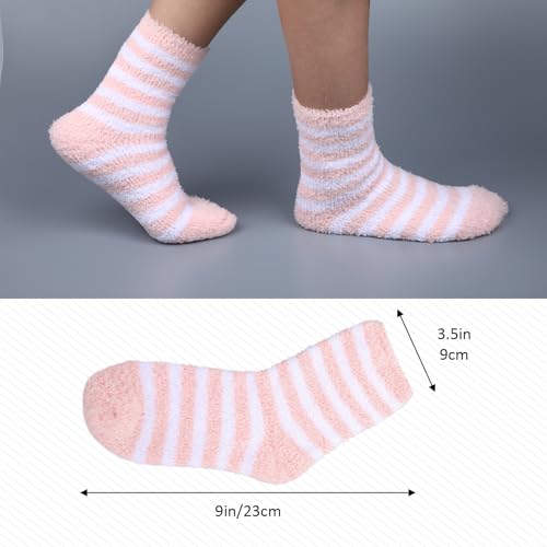 Aloe Infused Fuzzy Moisturizing Socks for Dry Cracked Feet (4 Pairs)