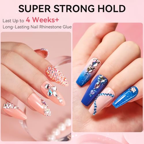 Makartt UV LED Nail Rhinestone Glue Kit - Strong Hold Gel for Gems & Charms