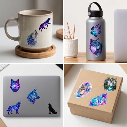 96 PCS Pre-Cut Wolf Temporary Tattoos for Kids