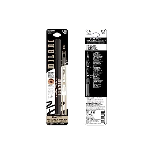 Milani The Tank Liquid Eyeliner - No-Skip, Waterproof, Long Lasting, Smudgeproof, Black, Cruelty-Free, 12 Hour Wear, Tips & Tricks