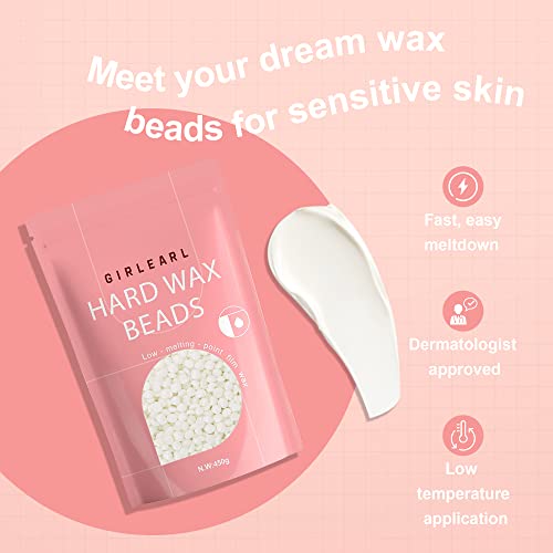 Hard Wax Beads 2-Pack, 1lb Rose for Coarse Hair Full Body, 1lb Unscented for Sensitive Skin Body, Brazilian Bikini, Eyebrow, Facial