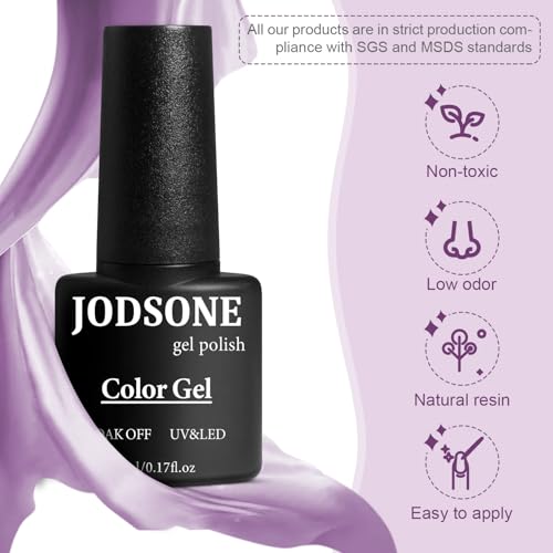 JODSONE 60 PCS Gel Nail Polish Kit with U V Light Base and Matte Glossy Top Coat Nail Gel Polish Soak off Manicure Accessory Tools Suitable for All Seasons