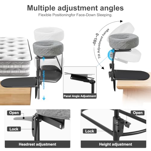 Adjustable Massage Headrest for Bed | Portable Face Pillow