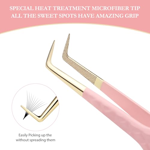Oranllow 3 Pcs Precision Fiber Tip Lash Tweezers Set for Eyelash Extensions - Variation 3