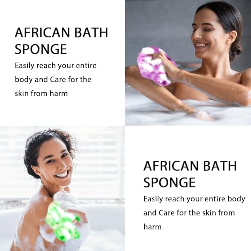 African Net Sponge 2-Pieces - Authentic Exfoliating Back Scrubber for Shower & Bath