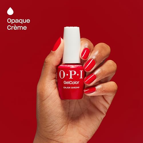 OPI GelColor LED Cure Gel Nail Polish - Blue & Green Shades, Cajun Shrimp Opaque Bright Coral Red