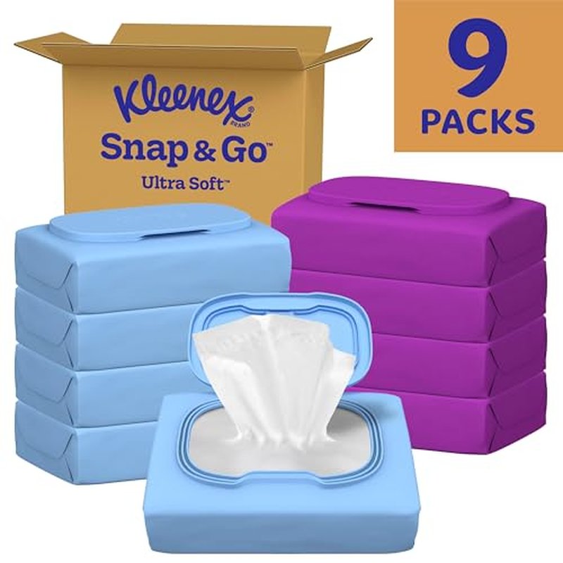 Kleenex Snap & Go Ultra Soft Facial Tissues, 9 Travel Packs