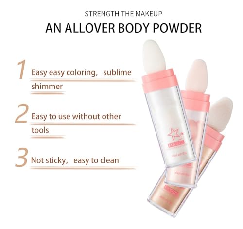 3-Color Glitter Highlighter Powder - Shimmer Face & Body Makeup