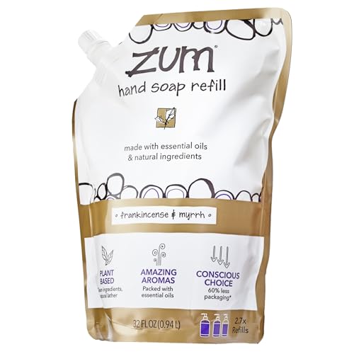 Zum Indigo Wild Hand Soap ? Natural Liquid Soap ? Frankincense & Myrrh Scent ? Ideal for Bathroom & Kitchen ? 32 oz