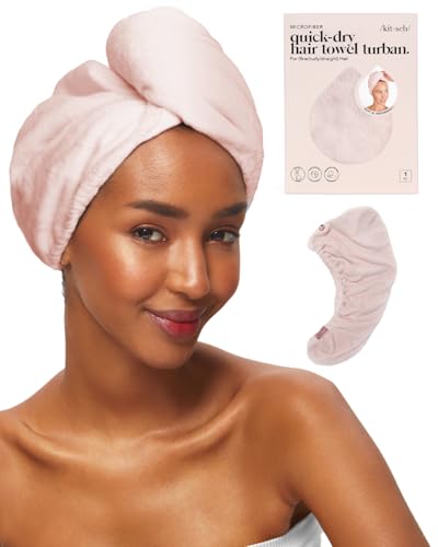 Kitsch Microfiber Hair Towel Wrap - Pink Anti-Frizz Hair Drying Towel