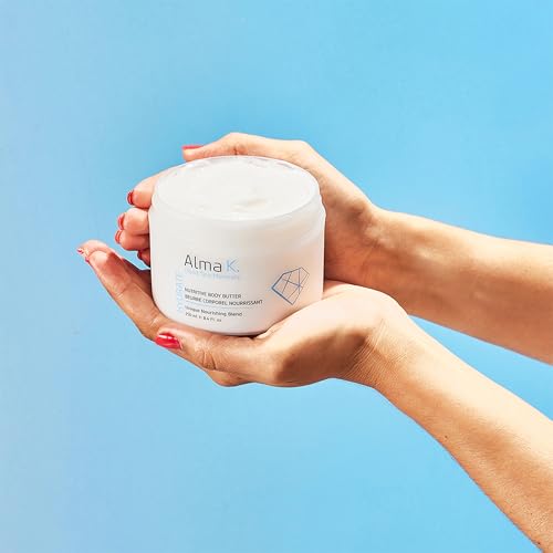Alma K Nutritive Body Butter - Deep Hydration Body Cream Skin Care - Shea Butter Lotion with Dead Sea Minerals, Vitamin E - All Skin Types - 8.45 oz