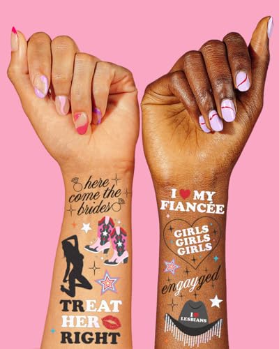 xo, Fetti Pride Bride Temporary Tattoos - 52 Glitter Styles
