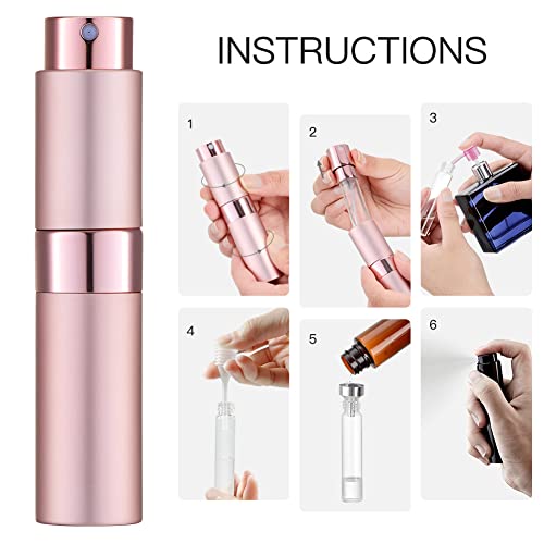 LISAPACK 8ML Travel Perfume Atomizer Spray Bottle - Refillable Pink