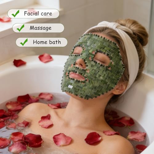 Gemshan Natural Jade Cooling Face Mask for Puffy Eyes